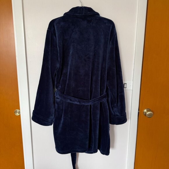 Soma Womens Plush Short Robe L / XL Blue W/Belt & Pockets EUC - Picture 12 of 16